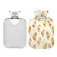 thumbnail image 2 of 2L Hot Water Bottle with Soft Velvet Cover PVC Hot Water Bag for Pain Relief Long-Lasting Warmth Yellow and Cream Chicks, 2 of 8