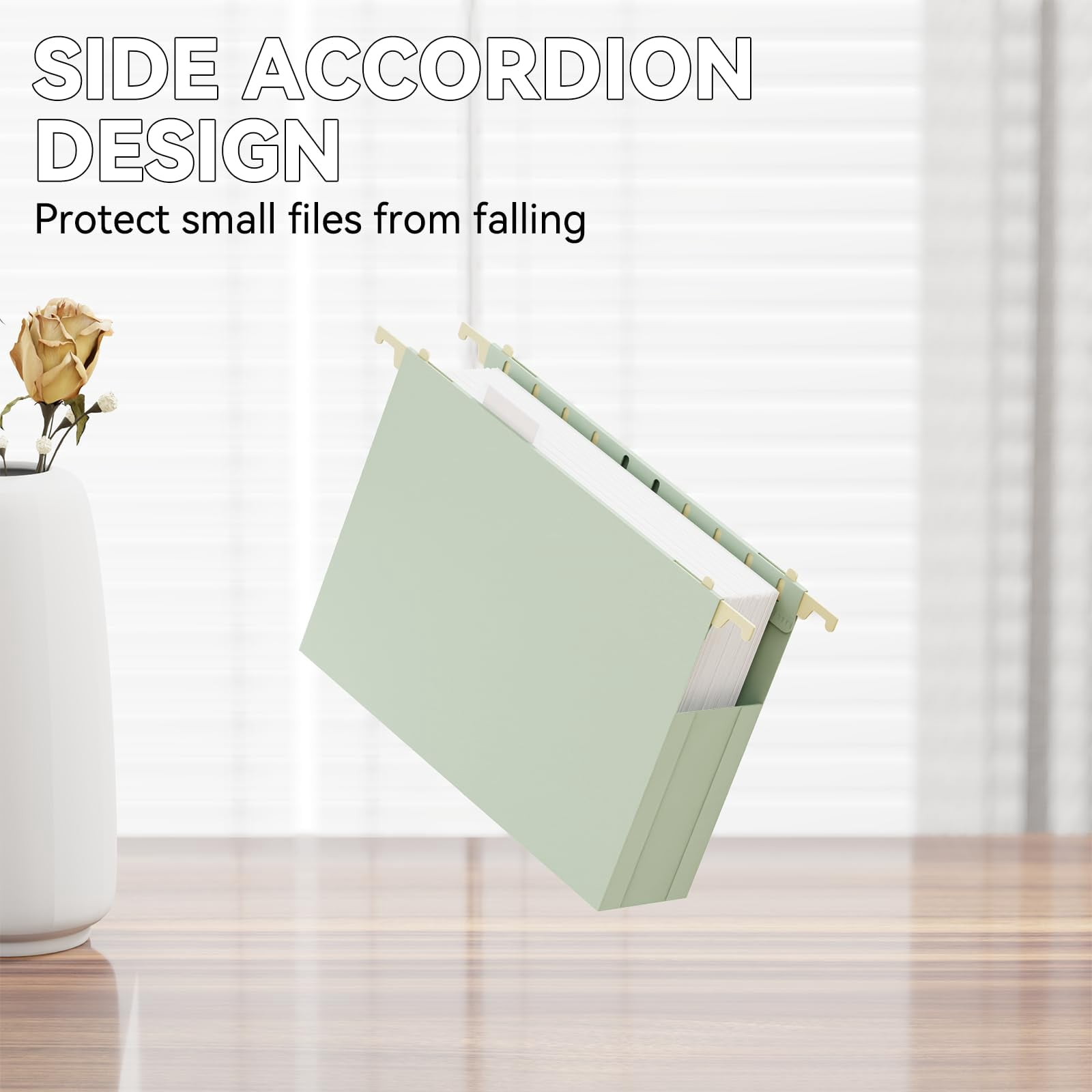 Plastic Extra Capacity Hanging File Folder Letter Size Expanding Hang With Tab Heavy Duty 2" Expansion Accordian Pocket 12 Pack Reinforced Pastel Color Filing Cabinet Folders No Assembly