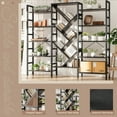 thumbnail image 6 of Triple 5 Tier Bookshelf, Large Wooden Bookcase with 17 Open Display Shelves, Modern Tree Book Shelf Metal Frame Tall Bookshelves Furniture for Living Room Bedroom Home Office Black, 6 of 10