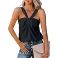 thumbnail image 2 of Liacowi Women's Summer Camisole Tops, Casual Solid Color Cross Strap Sleeveless Tank Tops, 2 of 5