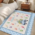 thumbnail image 4 of 4'x6' Area Rugs, Watercolor Easter Indoor Outdoor Area Rug for Living Room Bedroom, Spring Rabbits Truck Eggs Flowers Blue Beige Washable Bathroom Rugs Kitchen Floor Carpet Mats Home Decor Aesthetic, 4 of 8