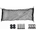 thumbnail image 2 of jfqm Fit for Car Mesh Elastic Nylon Rear Back Cargo Trunk Storage Organizer Luggage Net Holder Accessory (Color : SingleLayer110X60cm), 2 of 5