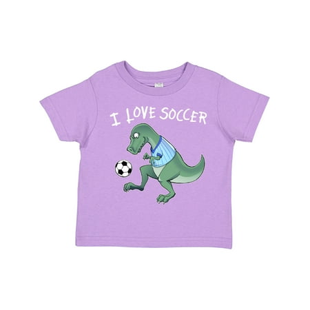 

Inktastic I Love Soccer-Dinosaur in Blue Gift Toddler Boy or Toddler Girl T-Shirt