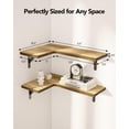 thumbnail image 6 of FURNINXS Floating Shelves, Set of 4 Rustic Corner Shelves Wall Shelf Decor Maximize Corner Space for Home Office Bedroom Bathroom Kitchen, 6 of 6