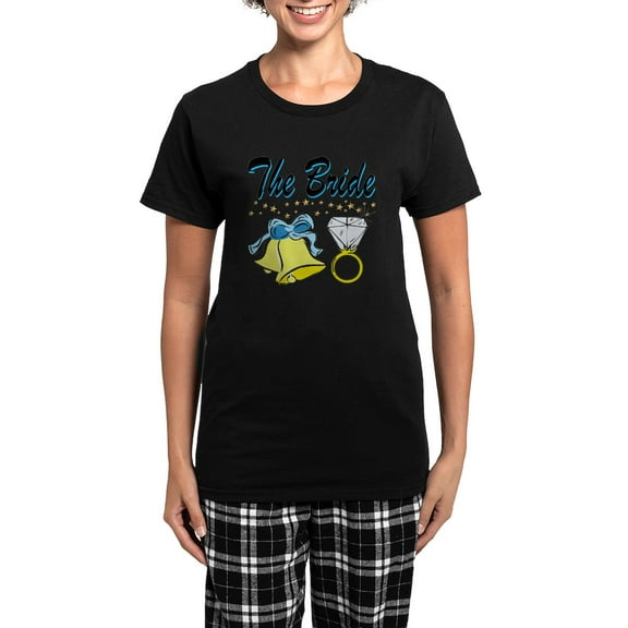 CafePress - THE BRIDE Women's Dark Pajamas - Women's Short Sleeve Print T-Shirt and Pants Dark Cotton Pajama Set