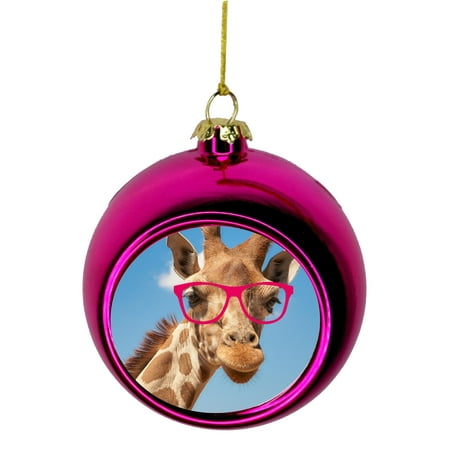 Hipster Giraffe Bauble Christmas Ornaments Pink Bauble Tree Xmas Balls - Walmart.com