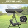 thumbnail image 4 of Heywoo Patio Swings Outdoor, 3-Seat Glider Porch Bench with Removable Cushion and Adjustable Shade, Swing Chairs for Garden, Poolside&Backyard, Black, 4 of 8