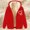 Red, variant on Women's Autumn/winter Lamb Coat Plus Thick Hooded Cardigan Plus Size Coat plus Size Rain Jacket for Women with Hood Womens plus Size Overcoat Rain Coats for plus Size Women Womens Long Winter Coats