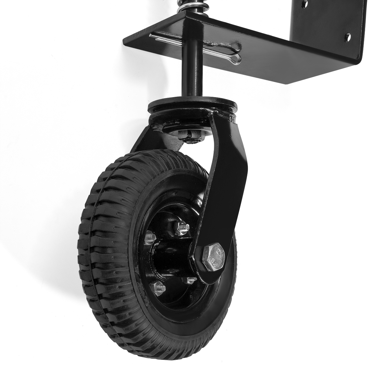 Stark Heavy Duty Fence Gate Wheel Spring Loaded Caster - 8" Swivel, Flat Free, 1 Pack