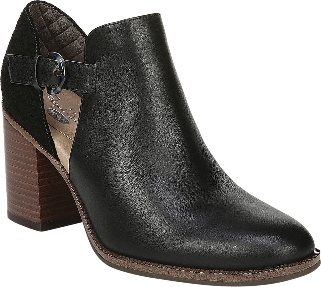 dr scholl's black leather booties