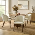 thumbnail image 2 of Dining Chairs Set of 4 Wingback Side Chairs Upholstered Solid Wood Legs Kitchen Restaurant Linen, 2 of 6