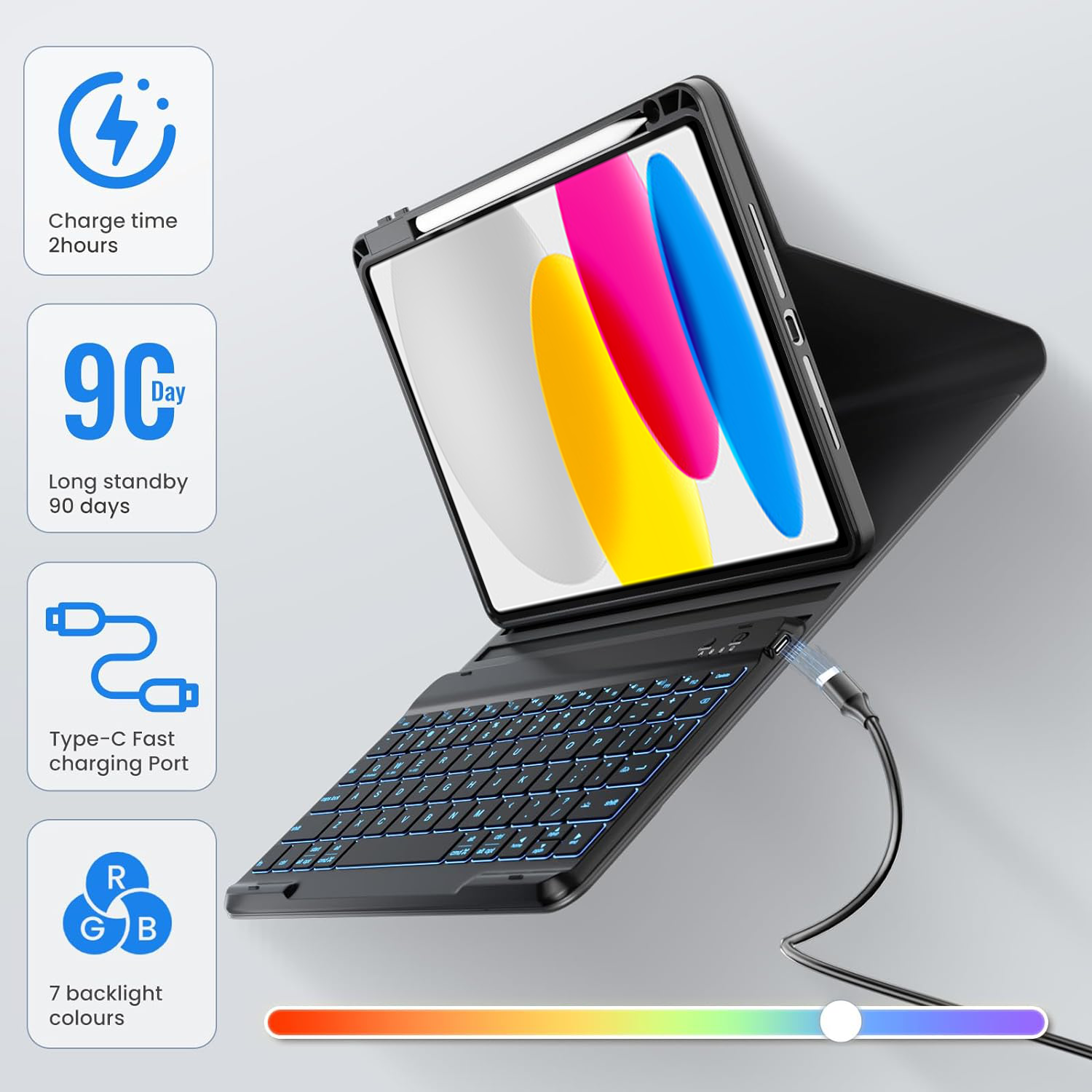 Vinci iPad 11th/10th Gen Keyboard Case, Black photo 4