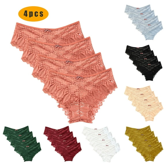 Akafmk Plus Size Underwear for Women High Waisted Cotton Briefs G-string Panties 4pc Comfortable Breathable Underwear Panties, Sizes S-5XL