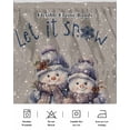 thumbnail image 5 of Christmas Cartoon Bed Skirt King Size 16&nbsp;Inch Drop, Snowman Grey Texture Wrap Around Dust Ruffle Bedskirts, Wrinkle & Fade Resistant Easy Fit Bedskirt with Adjustable Elastic, 5 of 8