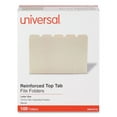 thumbnail image 3 of Universal UNV16115 2-Ply 1/5-Cut Assorted Top Tab File Folders - Letter Size, Manila (100/Box), 3 of 4