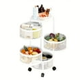 thumbnail image 3 of Rotatable Multi-Layer Circular Storage Rack, Mobile Cart, Floor-Standing Rotating Vegetable Basket, Practical Storage Rack, File Rack for Kitchen, Office, Bathroom, Living Room, Bedroom, 3 of 12
