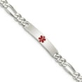 thumbnail image 1 of Sterling Silver Polished Medical Figaro Anchor Link Id Bracelet (7.5 X 6.5) Made In India xsm162-7.5, 1 of 5
