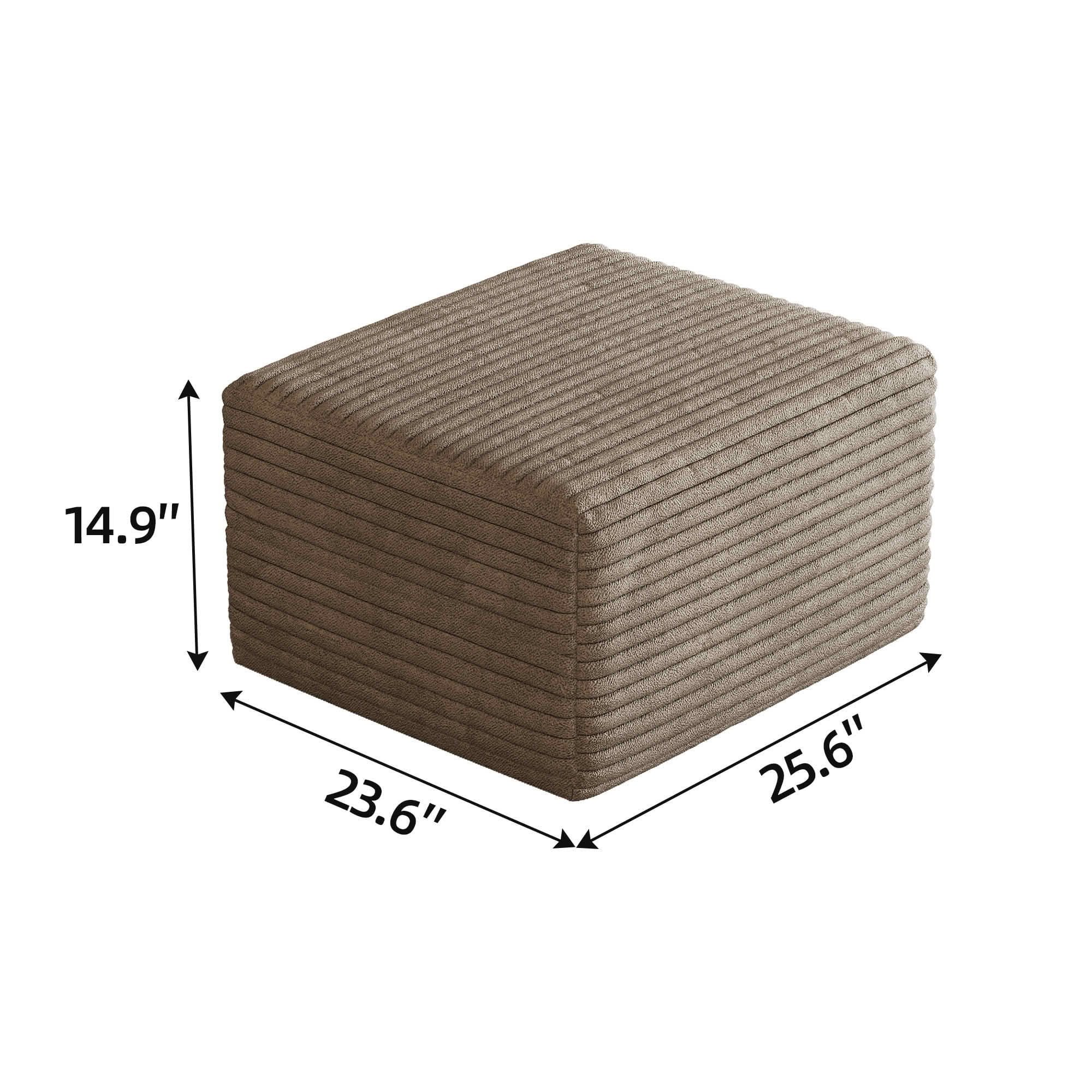 MAYEERTY Corduroy Sofa Ottoman, Plush Soft Footrest, Modular Leisure Stool with No Assembly Required, Suitable for Living Room, Apartment and Bedroom