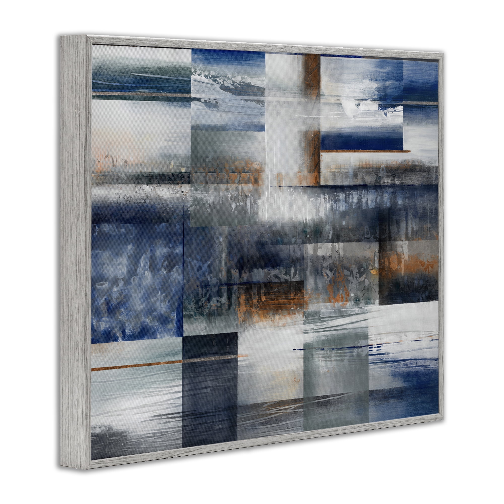 Stupell Industries Nautical & Nature Collage Abstract Painting Gray Framed Art Print Wall Art, 14 x 11