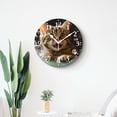 thumbnail image 4 of 12 Inch Wall Clock Battery Operated Silent Clock Decorative for Office, Kitchen, Outdoor, Living Room，Cat in Bath with Goldfish Bubble Picture, 4 of 4