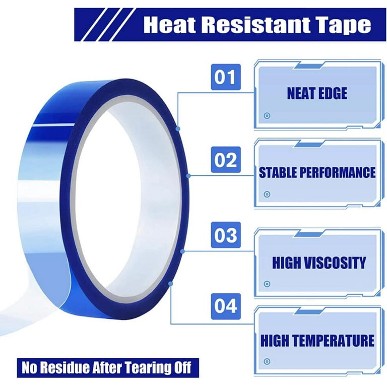  HTVRONT Blue Heat Tape - 10mm X 33m Heat Resistant