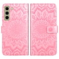 thumbnail image 6 of Compatible with Samsung Galaxy S21 FE 5G Wallet Phone Case and Tempered Glass Screen Protector Flip Credit Card Holder Stand Flower Cell Cover for S 21 EF S21FE5G UW S21FE 21S G5 6.4 inch Pink, 6 of 9