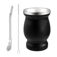 thumbnail image 2 of Juego de mate de calabaza de 230 ml, taza de té tradicional para dormitorio, hogar y oficina. Negro, 2 of 9