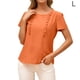 thumbnail image 1 of Camiseta de mujer Verano Cuello redondo Manga corta Casual Top suelto, Naranja, L sidaley AP001321-11, 1 of 7