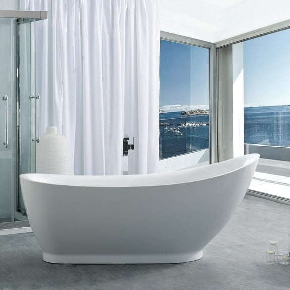 Jamison 71 Inch Acrylic Slipper Freestanding Tub - No Faucet Drillings