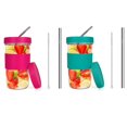 thumbnail image 1 of Boba Mason Jar S reutilizable de 22 oz con tapas y pajitas, rojo, 1 of 5