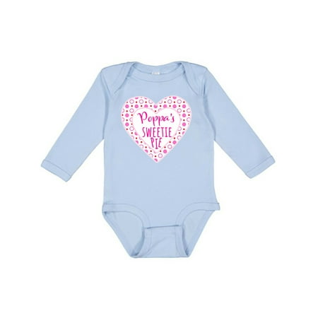 

Inktastic Poppa s Sweetie Pie with Pink Hearts Boys or Girls Long Sleeve Baby Bodysuit