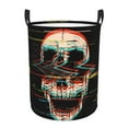 thumbnail image 6 of Lsque Glitch Screaming Skull pattern Laundry Hamper Basket, Tall Woven Rope Hamper Basket for Clothes, Lightweight Storage Basket, Collapsible Waterproof-Small, 6 of 8