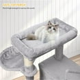 thumbnail image 3 of 38 Inch Cat Tree, Cat Tower Condo, Cat House Furniture with Hammock and a Large Sisal Scratching Board, Grey, 3 of 8