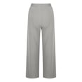 thumbnail image 4 of LLYwey Womens Trousers High Waisted Women's Summer Fashionable Solid Color Wide Leg Cotton Breasted Pants Female Casual Pants Long Pant Style H61 Gray S, 4 of 6