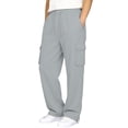thumbnail image 6 of XINXIAOO Unisex Boys Girls Sweatpants Relaxed Fit Elastic Waist Casual Pants with Pockets Girls Athletic Pants Grey Pants Boys School Pants 9-10 Years, 6 of 8