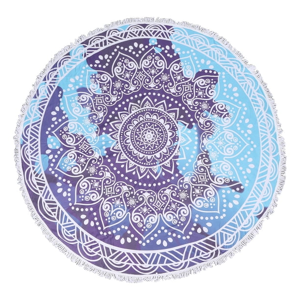 Toalla De Playa Redonda, Manta De Toalla De Playa Reutilizable Liviana, Lavable Con Borlas Para Picnic, Yoga, Meditación Para Decoración Para Colgar En La Pared ANGGREK Beleza, Cuidado e Higiene