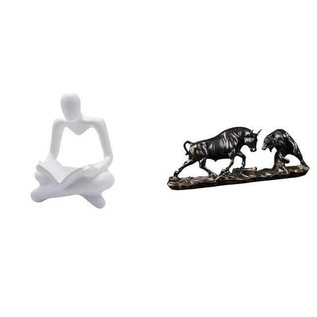 Estatua creativa abstracta de , pensador de ganado, estatuilla, escultura artesanal, obra de arte moderna, escultura animal china para decoración