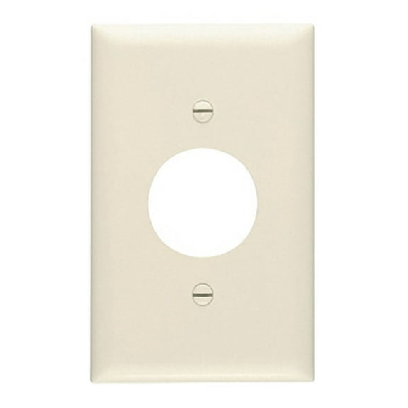 Pass & Seymour Legrand TP7-LA 1-Gang Single Outlet Receptacle Wall Plate, 1.406" Diameter Opening, Trademaster Size, Unbreakable Thermoplastic, Light Almond