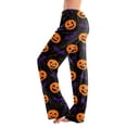 thumbnail image 2 of Halloween Pajamas Pants for Women Funny Pumpkin Soft Lounge Pj Bottoms Elastic Waist Drawstring Holiday Women's Sleepwear Hot Pink XL, 2 of 5