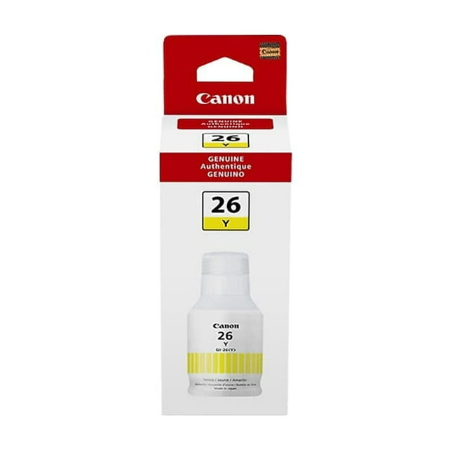 Botella de tinta Canon GI-26 Pigmento amarillo genuino 140 ml