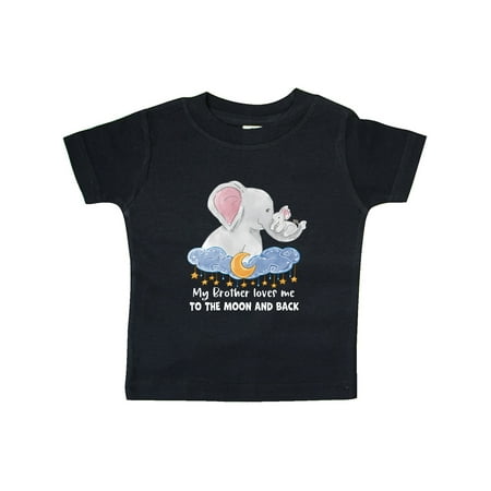 

Inktastic My Brother Loves me to the Moon and Back Elephant Family Gift Baby Boy or Baby Girl T-Shirt