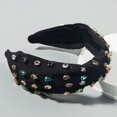 thumbnail image 1 of Fiudx Diadema de Cristal, Banda de Tela Suave con Brillo, Diseño de Nudo Elástico Brillante, Antiarañazos, Cómoda y Segura para Cuero Cabelludo, de Uso Diario, para Desmaquillarse y Lavarse La Cara,, 1 of 2