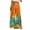 #048-Orange, variant on Women's Printed Wide Leg Pants - Casual Elastic Waist with Drawstring, Cargo Side Slits & Functional Pockets