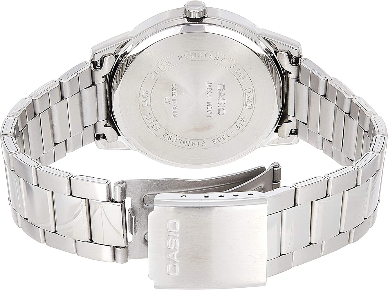 Casio Men's Enticer Quartz White Dial Stainless Steel Analog Watch MTP1303D-7BV