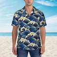 thumbnail image 4 of Lsque Japanese Water Wave pattern Hawaiian Shirt for Men, Unisex Summer Beach Casual Short Sleeve Button Down Shirts-XX-Large, 4 of 9