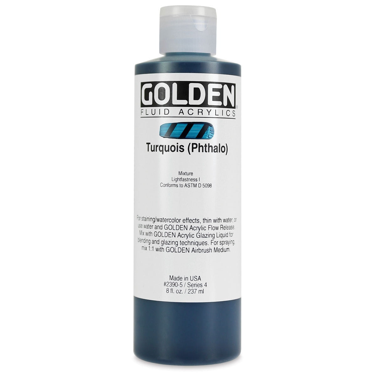 Golden Fluid Acrylic Paint, 8 oz, Turquois (Phthalo)