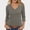 Gray plus size v neck t shirt a1, variant on MORESEC Women Plus Size V Neck 3/4 Sleeve T-Shirts Casual Basic Tops Solid Party Wear Blouses Fashion Clothes, Black L