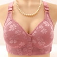 thumbnail image 5 of Yyeselk Front Closure Bras for Older Women No Underwire Comfortable Bras Push Up Wirefree Bra Plus Size Full Coverage Bra Pink S, 5 of 8