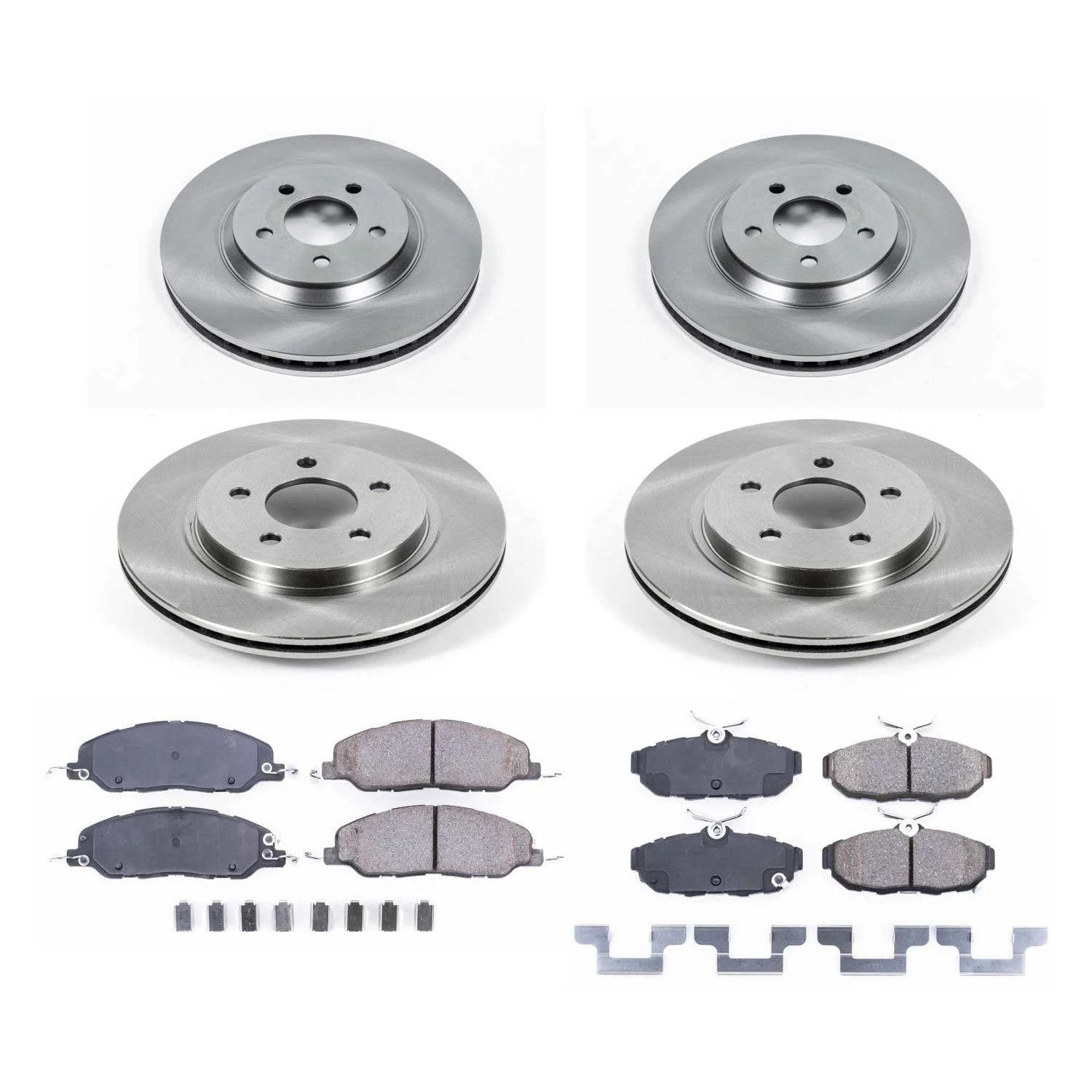 Power Stop Front and Rear Stock Replacement Brake Pad and Rotor Kit KOE5450