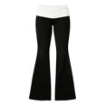 thumbnail image 4 of DHFJKG Women's Flare Leggings Low Rise Fold-Over Stretch Bell Bottom Yoga Pants, 4 of 4